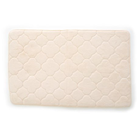 BETTERBEDS 17 x 24 in Embroidered Memory Foam Bath Mat Angora BE372222